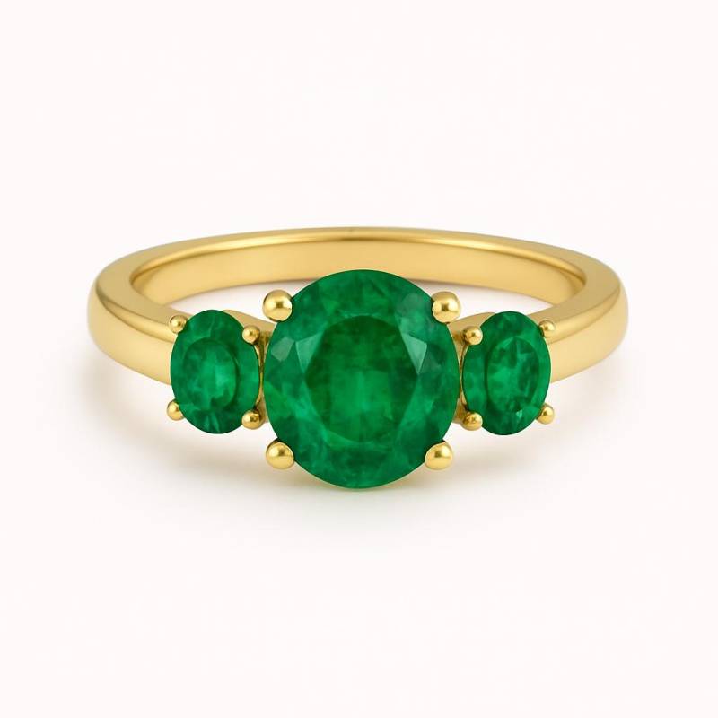 Natürlicher Smaragdring/Edelstein-Verlobungsring Ehering Aus 14K Gold Smaragdschmuck Weihnachtsgeschenk von SMGEMSIndia