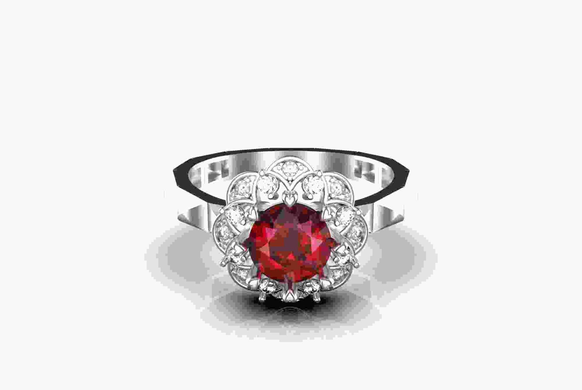Roter Rubin Und Diamant Verlobungsring/14K Gold Ehering Juli Birthstone Ring von SMGEMSIndia