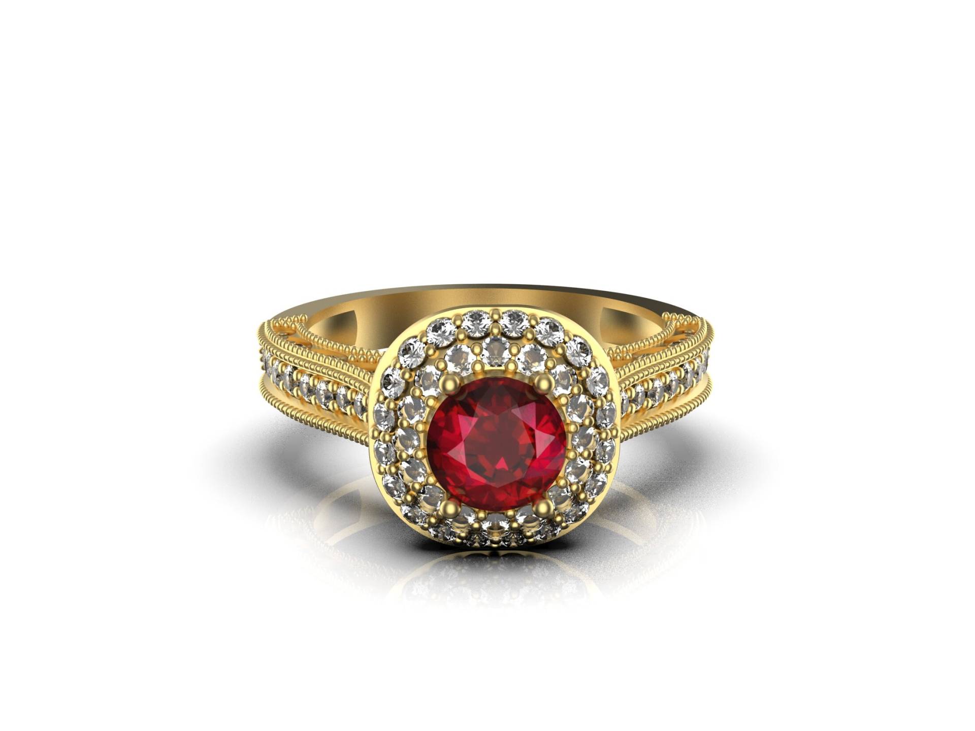 Rund Rubin Und Diamant Verlobungsring/14K Gold Ring Weihnachtsschmuck Rund Rubin Und Diamant Verlobungsring/14K Gold Ring Weihnachtsschmuck von SMGEMSIndia