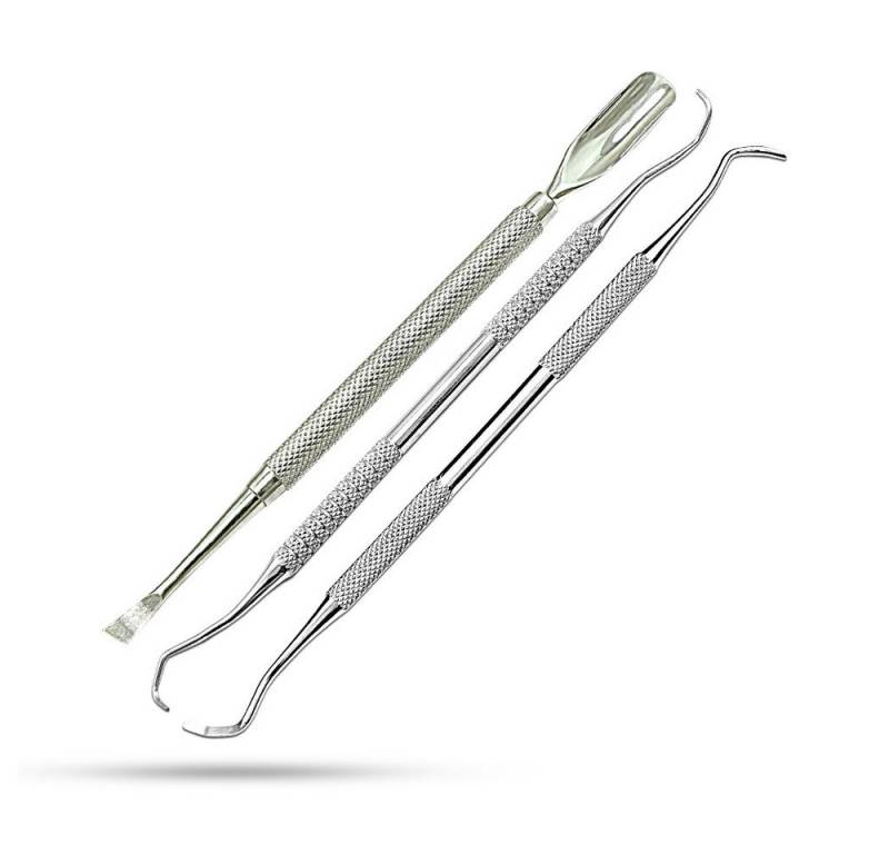 SMI Nagelhautschieber 3 Stück Nagelhautschieber Nagelheber für Fingernägel und Zehennägel, Nagelpflegeset, 3-tlg., 3-teiliges Nagelpflegeset von SMI