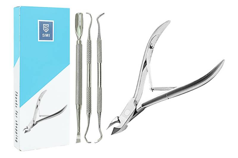 SMI Nagelhautzange Fußpflege set Nagelhautzange Nagelhautschieber Eckenheber, Fußpflegeset, 4-tlg., Fußpflege Nagelhautzange Nagelhautschieber Eckenheber, mit Nagelheber Fußpflege set von SMI