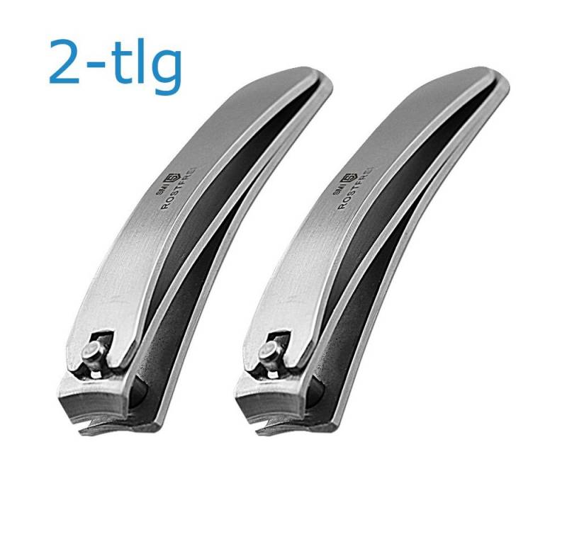 SMI Nagelknipser 2-tlg Nagelknipser groß Fußnagelknipser Nagelschneider Nagelzwicker, gebogene scharfe Klinge von SMI