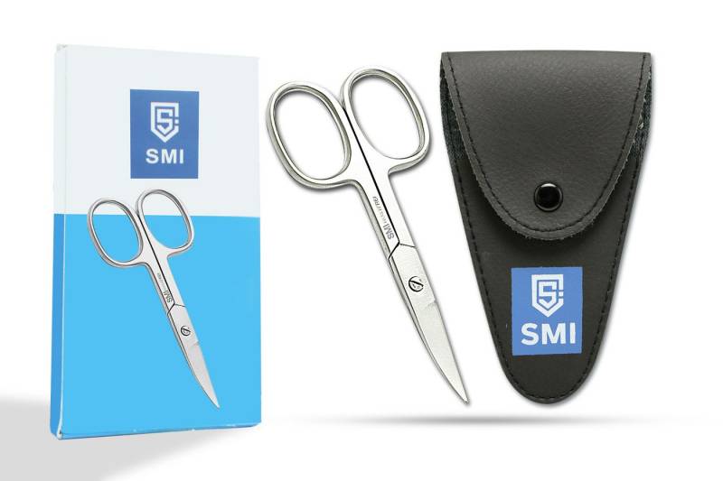 SMI Nagelschere Linkshänder Nagelschere Fingernagel Maniküre Pediküre Schere mit Etui von SMI