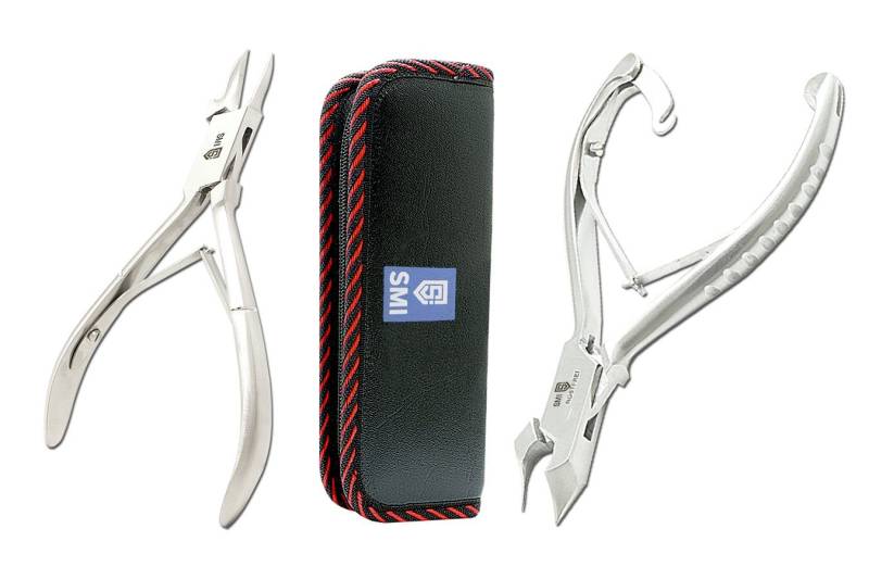 SMI Nagelzange Eckenzange eingewachsene Nägel Kopfschneider Kopfzange mit Etui von SMI
