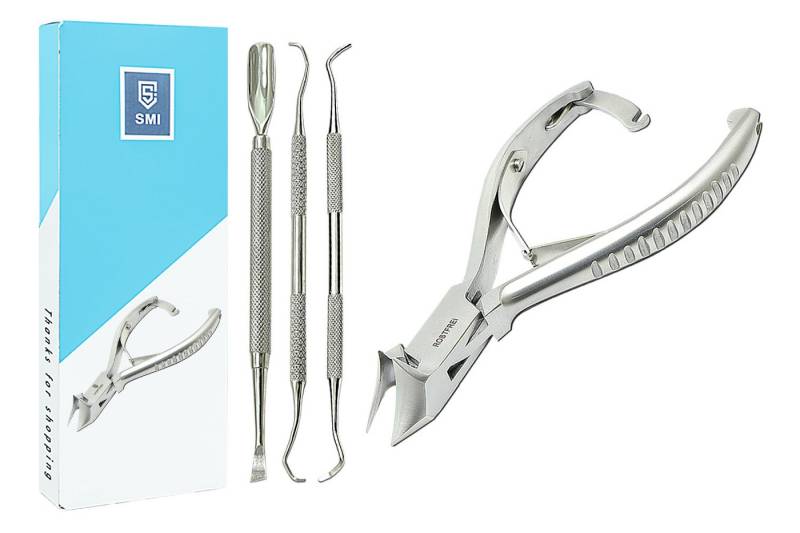 SMI Nagelzange Kopfschneider Nagelhautschieber Eckenheber Fußpflege set, Hand- und Fußpflegeset, 4-tlg., mit Kopfschneider Fußpflege set von SMI