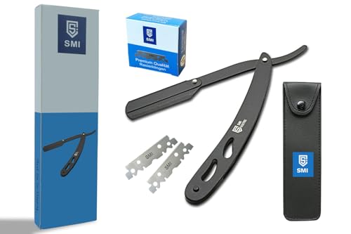 SMI Rasiermesser Herren Mehrfarbig Rasiermesser mit Wechselklinge Barber Rasierer Bart Rasierer Rasier Messer Bartmesser (Wechselklinge Modern 1202) von SMI