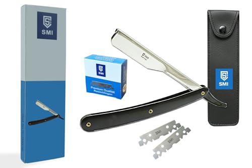 SMI Rasiermesser Herren Mehrfarbig Rasiermesser mit Wechselklinge Barber Rasierer Bart Rasierer Rasier Messer Bartmesser (Wechselklinge klassisch 1201) von SMI