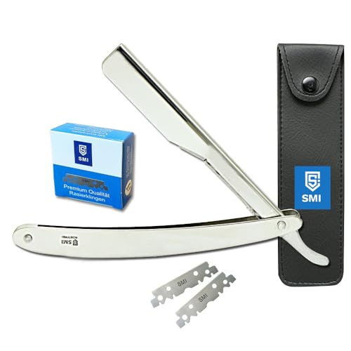 SMI Rasiermesser Herren Rasiermesser mit Wechselklinge Barber Rasierer Bart Rasierer Rasier Messer Bartmesser (Wechselklinge klassisch 1207) von SMI
