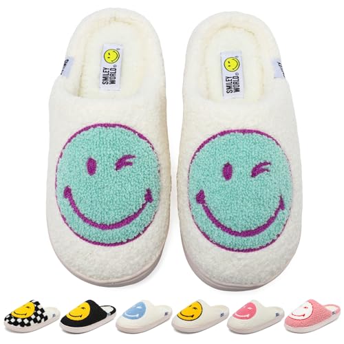 SMILEYWORLD Hausschuhe Damen Herren Memory Foam Flauschige Pantoffeln Winterliche Kuschelig Warme Plüschschuhe für Drinnen, Grün Schwarz SMILEYWORLD Hausschuhe Damen Herren Memory Foam Flauschige Pantoffeln Winterliche Kuschelig Warme Plüschschuhe für Drinnen, Grün Schwarz von SMILEYWORLD