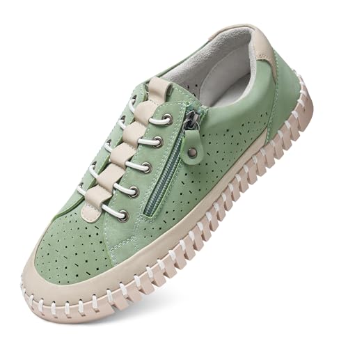SMILIN Lässige modische Damen-Sneaker, rutschfest, bequem, atmungsaktiv, Tennisschuhe, Sommer, niedliche Wanderschuhe für Frauen, Grün , 41 EU von SMILIN