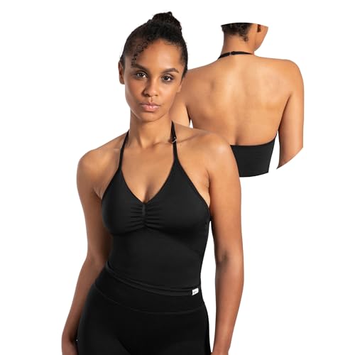 SMILODOX Crop Top Damen Malena, Cropped Neckholder Sporttop mit Ringdetails, Raffung & Rückenfrei, Tanktop nahtlos & figurbetont, ideal für Sport, Freizeit, Yoga & stylische Active Looks SMILODOX Crop Top Damen Malena, Cropped Neckholder Sporttop mit Ringdetails, Raffung & Rückenfrei, Tanktop nahtlos & figurbetont, ideal für Sport, Freizeit, Yoga & stylische Active Looks von SMILODOX