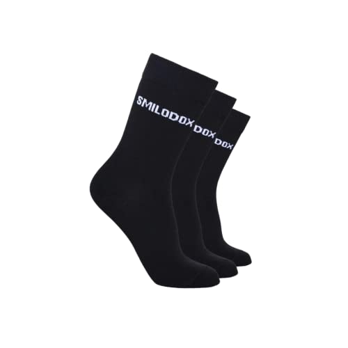 SMILODOX Damen Classic Socken 3er Pack - Sportsocken Print, Größe:35-38, Color:Schwarz von SMILODOX