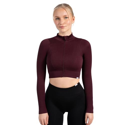 SMILODOX Damen Crop Trainingsjacke Slim Fit Zeya, figurbetonte Laufjacke, Fitness Oberteil mit hohem Kragen, Zip-Jacke mit Rippstruktur & Stretch, Sportjacke für Workout, Alltag, Yoga & Pilates SMILODOX Damen Crop Trainingsjacke Slim Fit Zeya, figurbetonte Laufjacke, Fitness Oberteil mit hohem Kragen, Zip-Jacke mit Rippstruktur & Stretch, Sportjacke für Workout, Alltag, Yoga & Pilates von SMILODOX