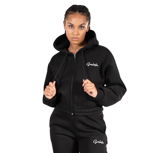 SMILODOX Damen Full Zip Hoodie Eleen - Oversize fit Langarm Oberteil mit Reißverschluss, Größe:S, Color:Black von SMILODOX