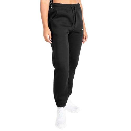 SMILODOX Damen Jogginghose Cassandra - Lange Hose im Regular fit mit hohem Bund und Tunnelzug, Größe:M, Color:Schwarz von SMILODOX