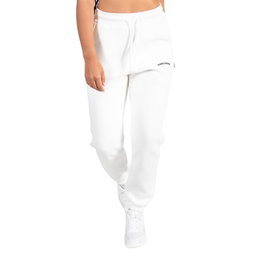 SMILODOX Damen Jogginghose Cassandra - Lange Hose im Regular fit mit hohem Bund und Tunnelzug, Größe:S, Color:Creme von SMILODOX