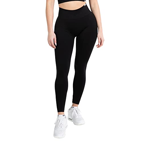 SMILODOX Leggings Damen Amaze Pro mit Scrunch, Butt Lift Sporthose High Waist V-Shape Trainingshose Seamless Blickdicht Yogahose Für Sport Fitness Alltag, Größe:S, Color:Schwarz von SMILODOX