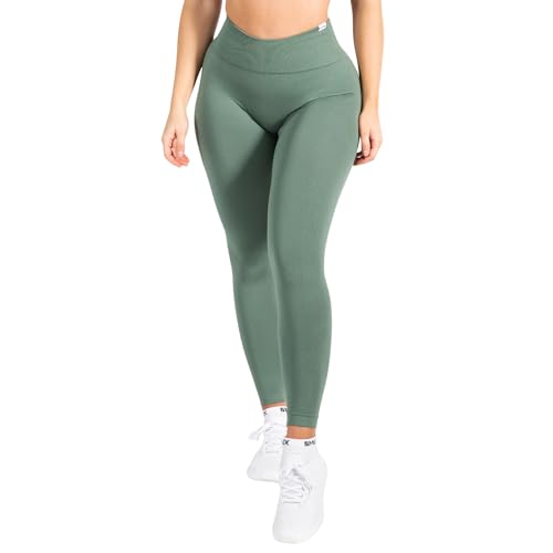 SMILODOX Leggings Damen Amaze Pro mit Scrunch, Butt Lift Sporthose High Waist V-Shape Trainingshose Seamless Blickdicht Yogahose Für Sport Fitness Alltag, Größe:S, Color:Olive von SMILODOX