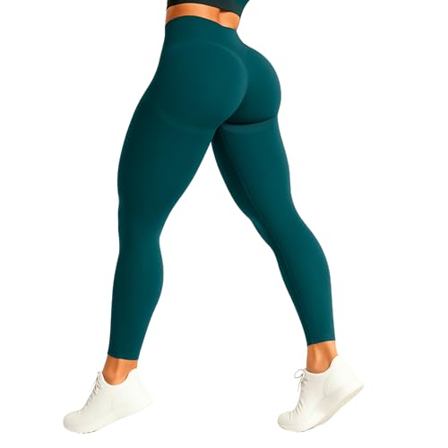SMILODOX Leggings Damen Amaze Pro mit Scrunch, Butt Lift Sporthose High Waist V-Shape Trainingshose Seamless Blickdicht Yogahose Für Sport Fitness Alltag, Größe:XS, Color:Dunkelgrün von SMILODOX