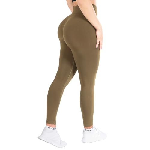 SMILODOX Leggings Slayton Scrunch für Damen - Hochtaillierte Push-Up Sportleggings mit V-Shape Bund und Invisible Scrunch für Perfekte Poform, Blickdicht & Schweißabweisend von SMILODOX