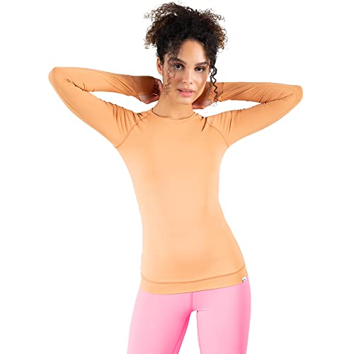 SMILODOX Damen Longsleeve Lorie - Shaped Fit Langarm Oberteil mit Rundhals, Größe:S, Color:Braun von SMILODOX