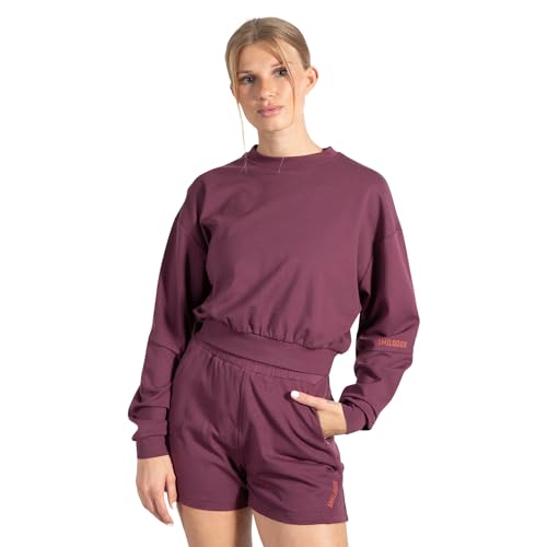 SMILODOX Damen Oversize Fit Crop Sweatshirt Althea - Weiche und komforttables Material, Größe:M, Color:Violett von SMILODOX