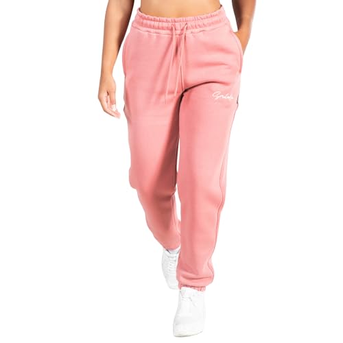 SMILODOX Damen Oversize Fit Jogginghose Eleen - Tiefe Eingrifftaschen mit Reißverschluss, weiches Material für Freizeit aktivitäten, Größe:M, Color:Altrosa von SMILODOX