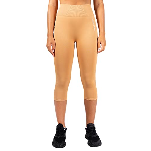 SMILODOX Damen Seamless Capri Leggings Janina - 3/4 Hose im Stretch fit mit high Waist Bund, Größe:M, Color:Terakotta von SMILODOX