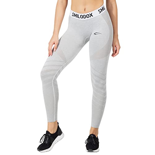 SMILODOX Damen Seamless Leggings Vira - Lange Hose im Stretch fit mit mid Waist Bund, Größe:XS, Color:Grau von SMILODOX