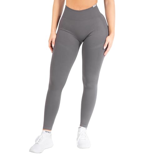 SMILODOX Damen Shapet Fit Leggings Solid Scrunch - Sanduhr Silhouette mit Scrunch Push Effekt, Größe:XL, Color:Anthrazit von SMILODOX