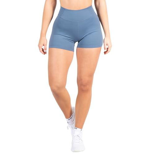 SMILODOX Damen Shorts Advance Pro - Kurze Hose im Shaped Fit mit hohem Bund, Größe:S, Color:Blau von SMILODOX