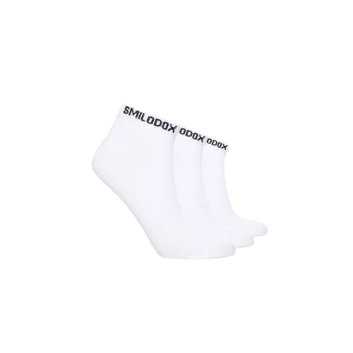 SMILODOX Damen Sneaker Socken 3er Pack - Sportsocken Print, Größe:35-38, Color:Weiß von SMILODOX