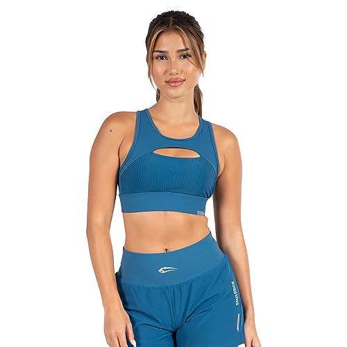 SMILODOX Damen Sport BH Fastlane geeignet für Gym, Fitness & Laufen, Größe:XS, Color:Dunkelblau von SMILODOX