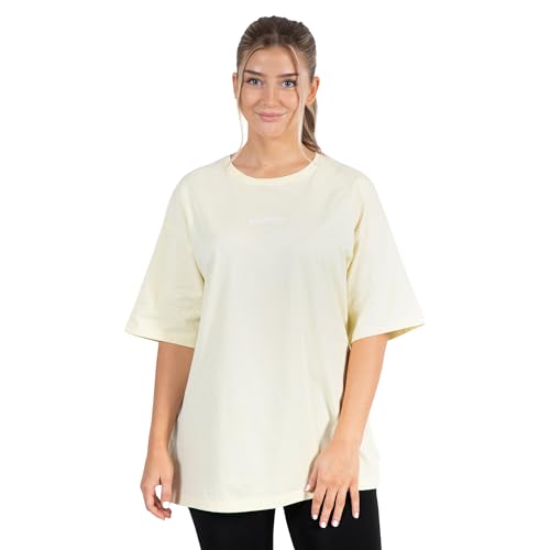 SMILODOX Damen T-Shirt Talia - Oversize Fit Kurzarm mit Rundhals, Größe:L, Color:Gelb von SMILODOX
