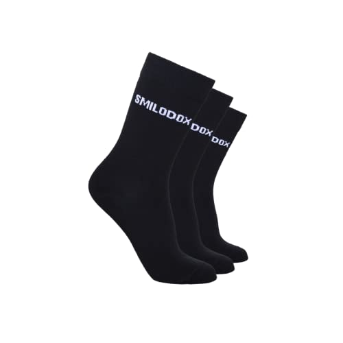 SMILODOX Herren Classic Socken 3er Pack - Sportsocken Print, Größe:39-42, Color:Schwarz von SMILODOX