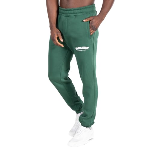 SMILODOX Herren Jogginghose Harden - Lange Hose im Oversize Fit mit normalem Bund und Tunnelzug, Größe:L, Color:Dunkelgrün von SMILODOX