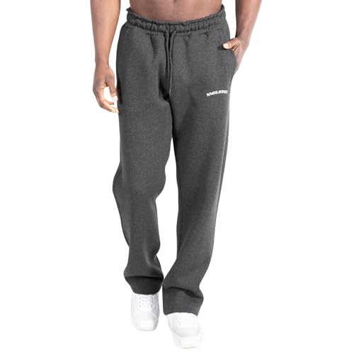 SMILODOX Herren Jogginghose Karima - Lange Hose im Oversize Fit mit normalem Bund und Tunnelzug, Größe:L, Color:Anthracite Melange von SMILODOX