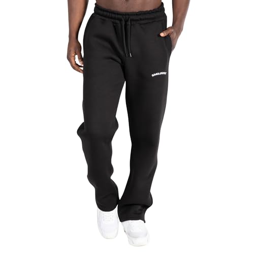 SMILODOX Herren Jogginghose Karima - Lange Hose im Oversize Fit mit normalem Bund und Tunnelzug, Größe:L, Color:Black von SMILODOX