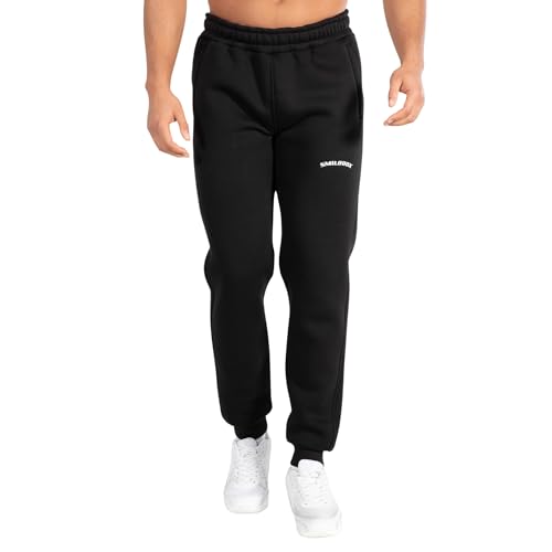 SMILODOX Herren Jogginghose Lenny - Lange Hose im Regular Fit mit normalem Bund und Tunnelzug, Größe:M, Color:Schwarz von SMILODOX