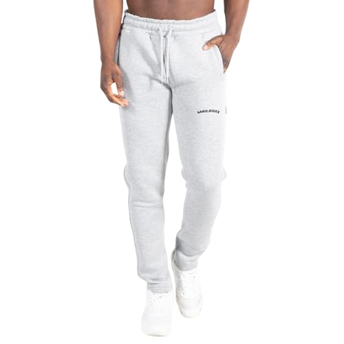 SMILODOX Herren Slim Fit Jogginghose Merrick - Moderne Sweatpants mit Logo - Komfortable Seitentaschen & Einstellbarem Zugband - Ideal Training & Alltag, Größe:L, Color:Grau Melange von SMILODOX