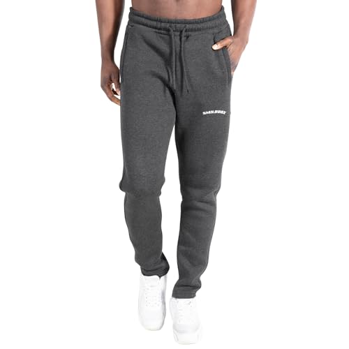 SMILODOX Herren Slim Fit Jogginghose Merrick - Moderne Sweatpants mit Logo - Komfortable Seitentaschen & Einstellbarem Zugband - Ideal Training & Alltag, Größe:XXL, Color:Anthrazit Melange von SMILODOX