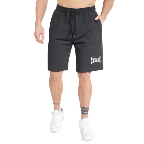 SMILODOX Herren Shorts Classic Pro - Oversize Fit Kurze Hose mit Kordelzug und Eingriffstaschen, Größe:S, Color:Anthrazit von SMILODOX