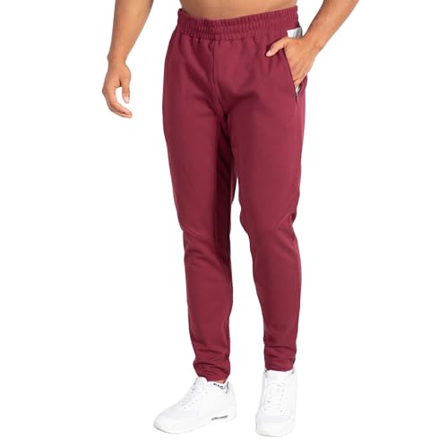 SMILODOX Herren Slim Fit Jogginghose Maison - Slim Fit Lange Hose mit normalem Bund, Größe:S, Color:Bordeaux von SMILODOX