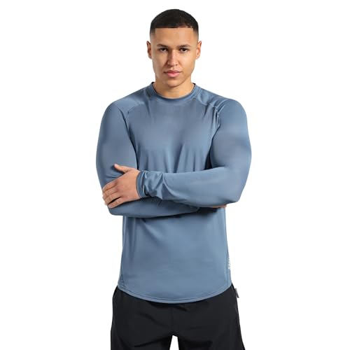 SMILODOX Slim Fit Longsleeve Powerfit Herren, Atmungsaktives Langarmshirt, Schnelltrocknendes, strapazierfähiges Funktionsshirt für Laufen, Gym & Sport von SMILODOX