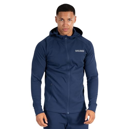 SMILODOX Herren Slim Fit Zip Hoodie Maison - Slim Fit Langarm mit Kapuze, Größe:3XL, Color:Dunkelblau von SMILODOX