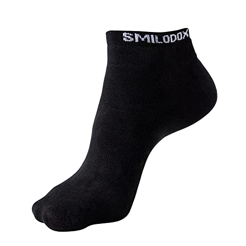 SMILODOX Herren Sneaker Socken 3er Pack - Sportsocken Print, Größe:39-42, Color:Schwarz von SMILODOX