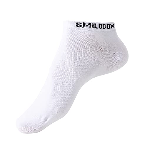 SMILODOX Herren Sneaker Socken 3er Pack - Sportsocken Print, Größe:39-42, Color:Weiß von SMILODOX