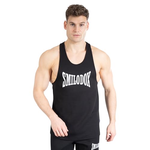 SMILODOX Herren Stringer Classic Pro - Regular Fit ärmelloses Oberteil mit Rundhals, Größe:L, Color:Schwarz von SMILODOX