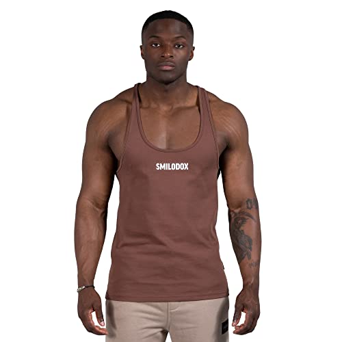 SMILODOX Herren Stringer Paul - Regular fit ärmelloses Oberteil mit Rundhals, Größe:4XL, Color:Braun von SMILODOX