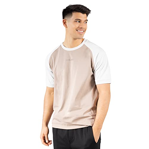 SMILODOX Herren T-Shirt Dante - Oversize Fit Kurzarm Oberteil mit Rundhals, Größe:L, Color:Hellbraun von SMILODOX